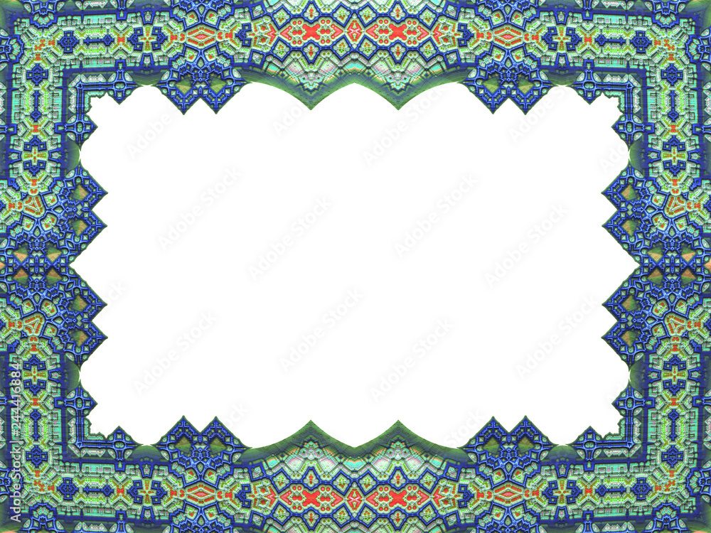 Obraz premium Ornamental frame with abstract fractal pattern