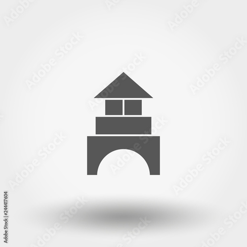 Building blocks. Cubes. Constructor. Toy. Icon. Vector. Silhouette. Flat design