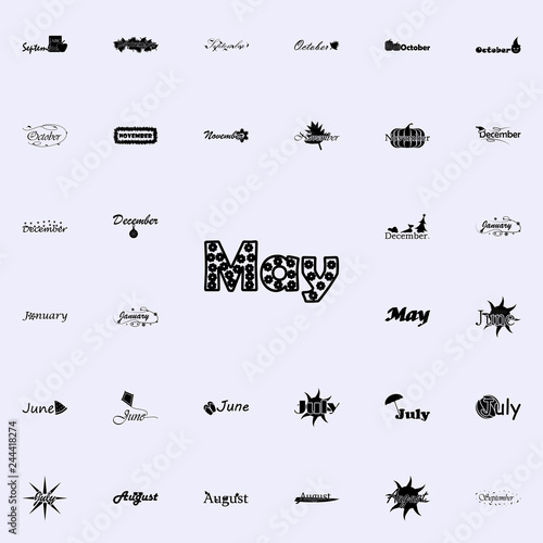 May icon. Name of month icons universal set for web and mobile