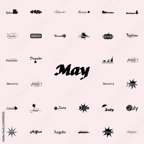 May icon. Name of month icons universal set for web and mobile