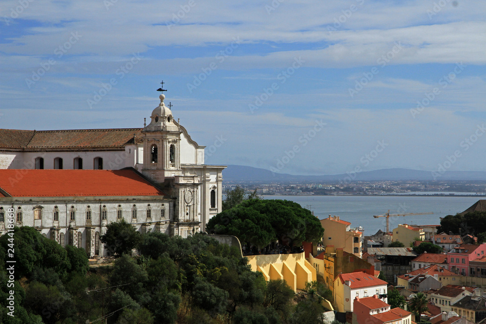 Monastery of Sao Vicente de Fora, view from Lisbon Catsle, Lisbon, Portugal