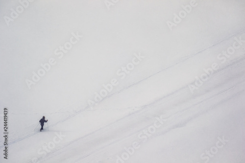 Canvas Print skier on cold day with lots of snow in stockholm