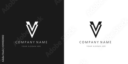 v logo letter design	