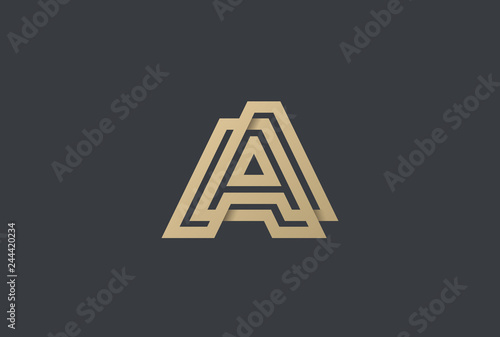 Letter A Logo Font design vector Linear. Infinite Monogram icon