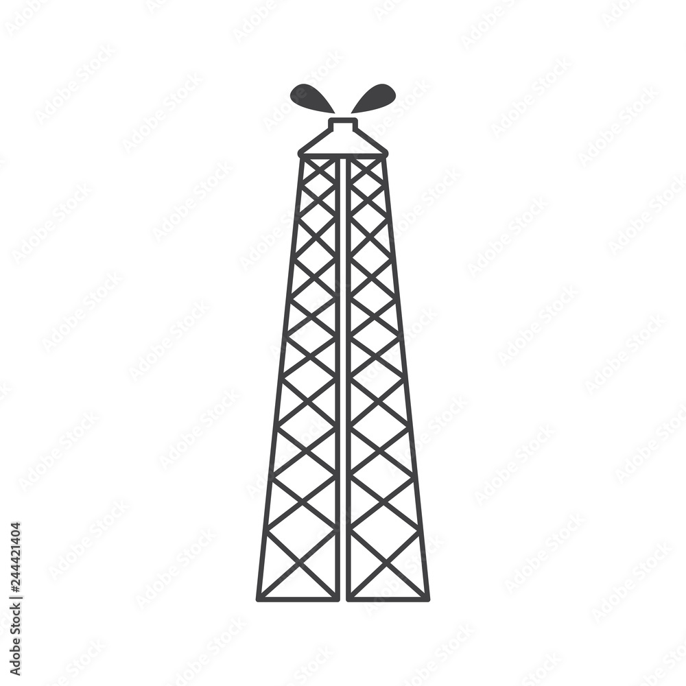 oil rig outline flat icon vector design illustration oil rig outline flat icon vector design illustration