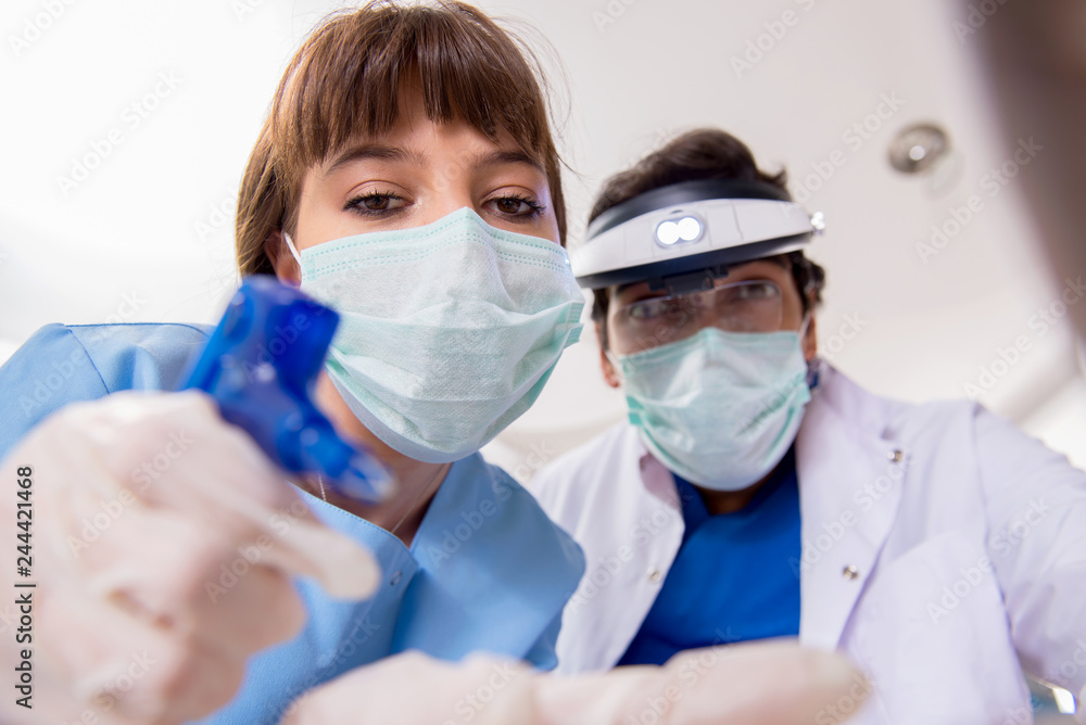 Concept of treating teeth at dentists Concept of treating teeth at dentists