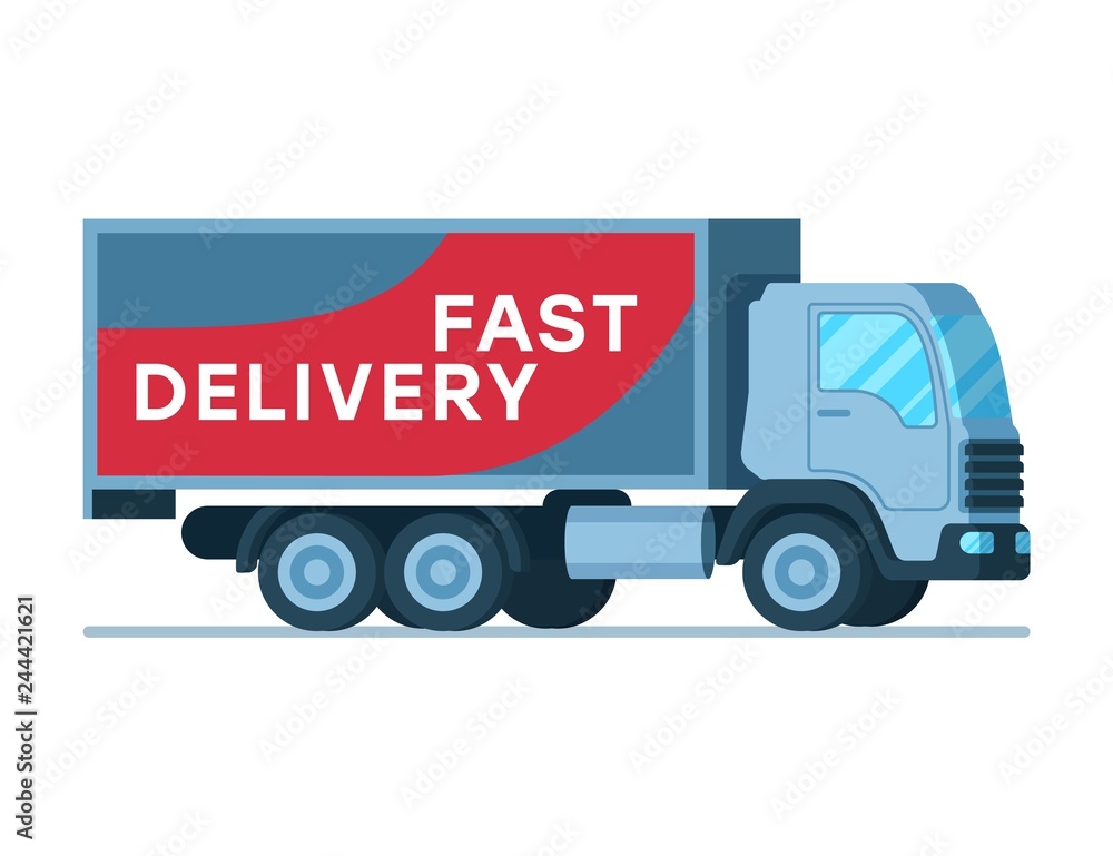 Warehouse Fast Delivery Grey Big Shipping Truck Warehouse Fast Delivery Grey Big Shipping Truck