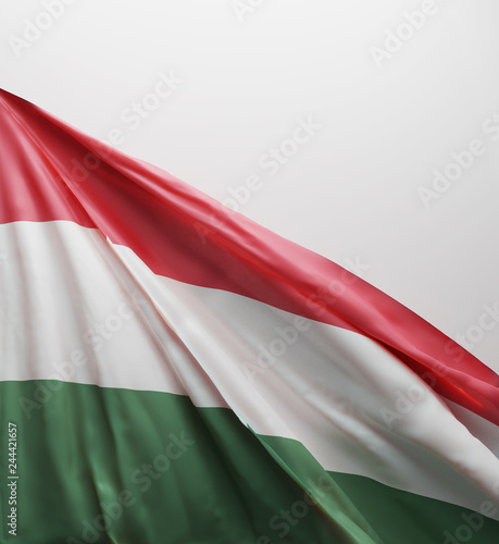 Hungarian Flag, Hungary National Colors Background  <<3D Rendering>> Fototapet