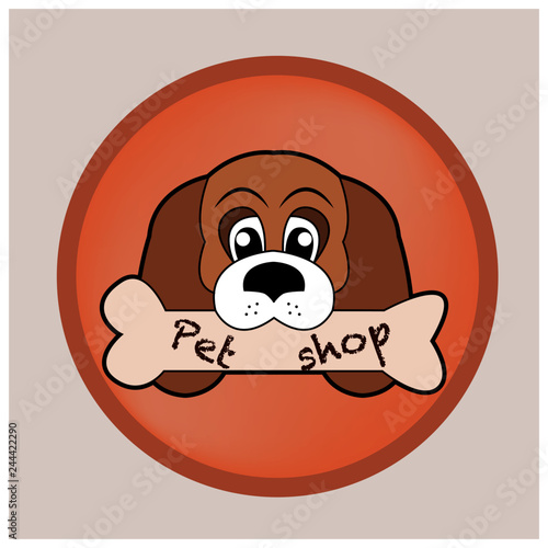 Vector illustrator of a pet shop label