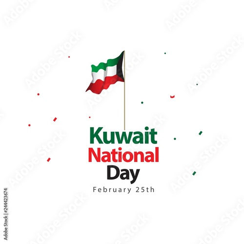 Kuwait National Day Vector Template Design Illustration