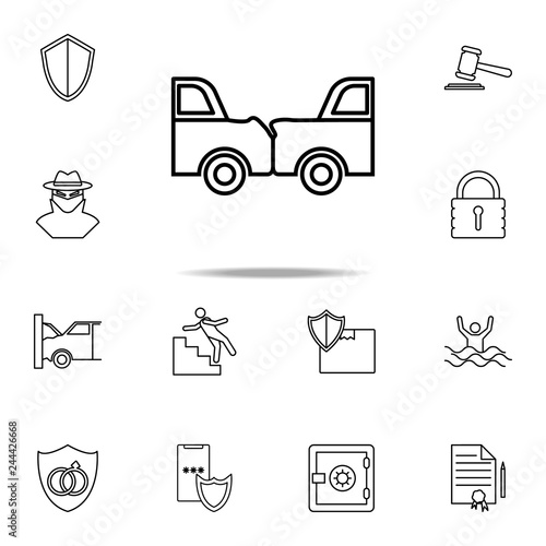 car accident line icon. Insurance icons universal set for web and mobile