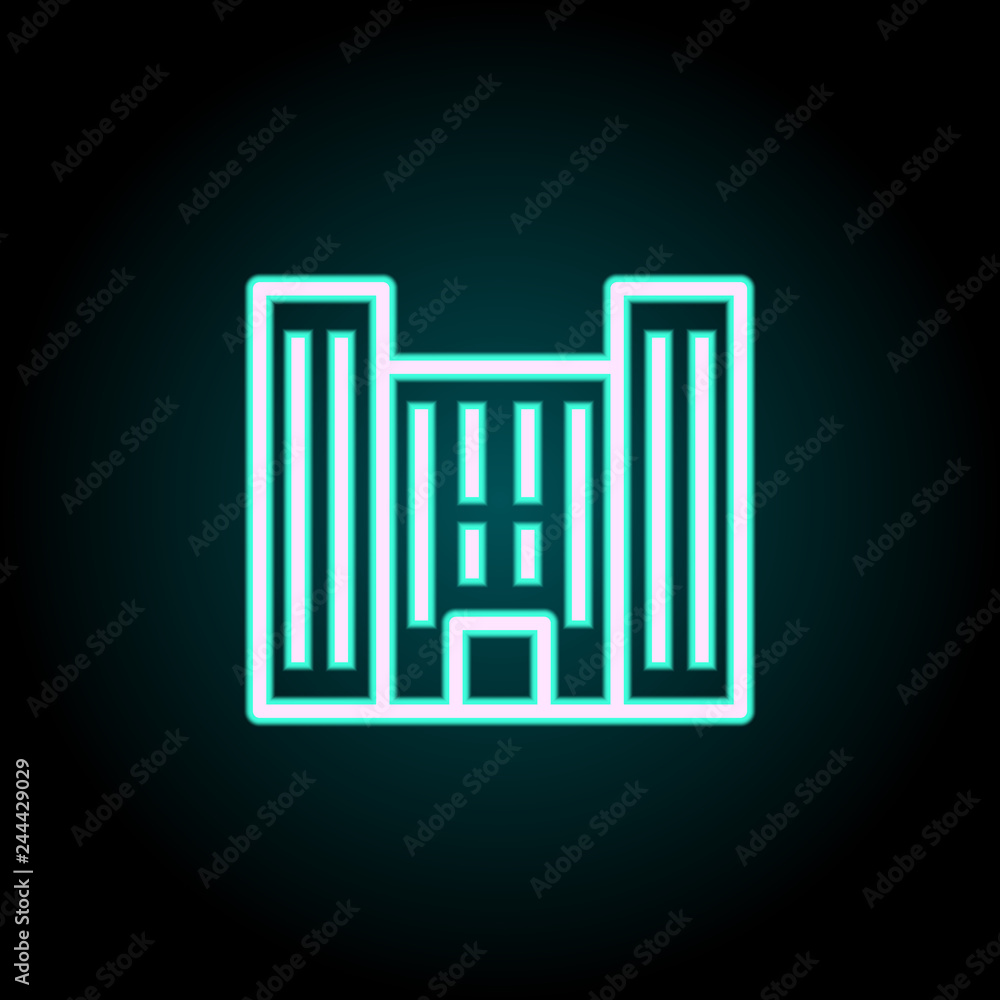office building icon. Elements of Buildings in neon style icons. Simple icon for websites, web design, mobile app, info graphics office building icon. Elements of Buildings in neon style icons. Simple icon for websites, web design, mobile app, info graphics