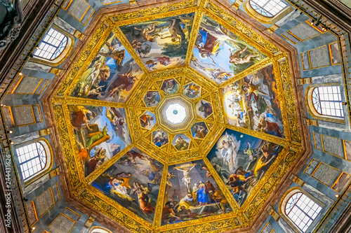 Biblical Paintings Dome San Lorenzo Medici Church Florence Italy