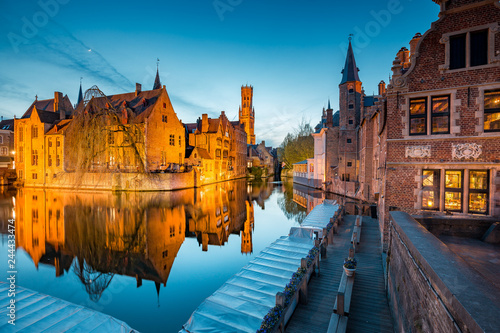 Brugge at twilight, Flanders region, Belgium