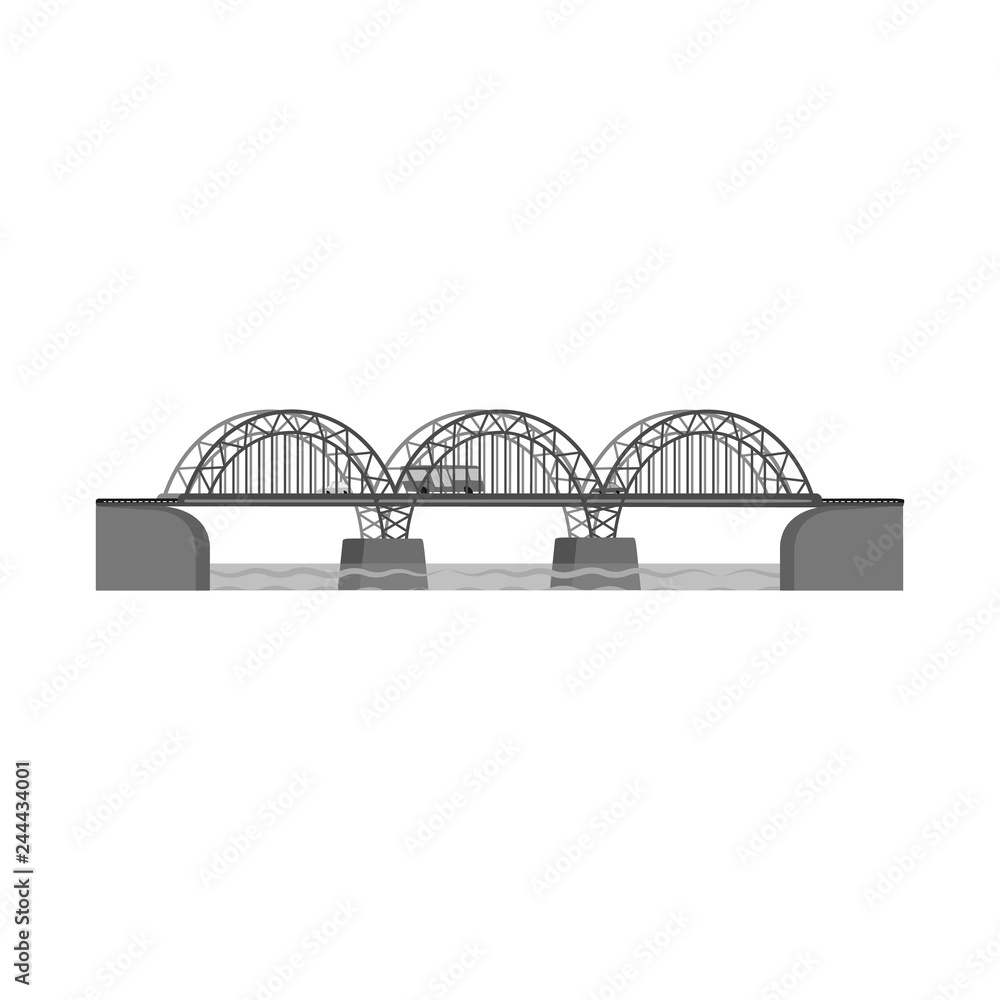 Vector illustration of bridgework and bridge logo. Set of bridgework and landmark stock symbol for web.