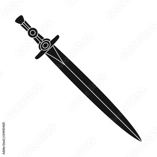 Vector illustration of sword and dagger sign. Collection of sword and weapon stock symbol for web.