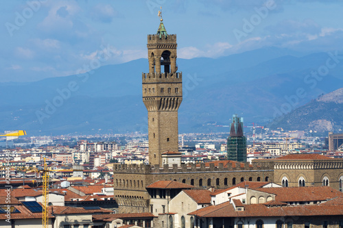 Orange Roofs Palazzo Vecchio Tower Piazza Signoria Tuscany Florence Italy