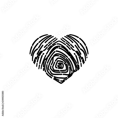 heart fingerprint icon. Element of Valentine's Day icon for mobile concept and web apps. Detailed heart fingerprint icon can be used for web and mobile