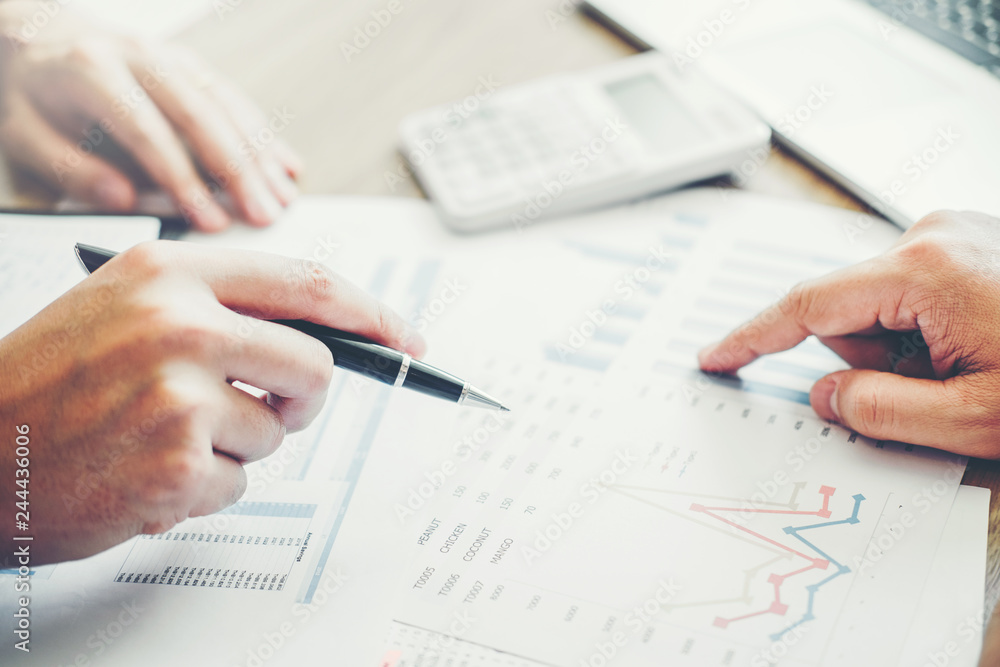 Co-working Business Team meeting Planning Strategy Analysis investment and saving concept. meeting discussing new plan financial graph data Co-working Business Team meeting Planning Strategy Analysis investment and saving concept. meeting discussing new plan financial graph data