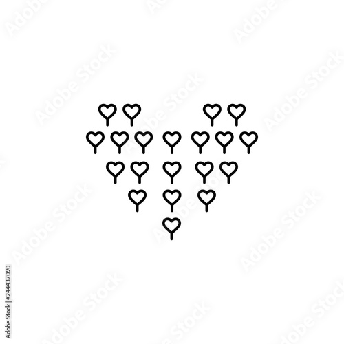 heart balloon of multiple heart  icon. Element of Valentine's Day icon for mobile concept and web apps. Detailed heart balloon of multiple heart  icon can be used for web