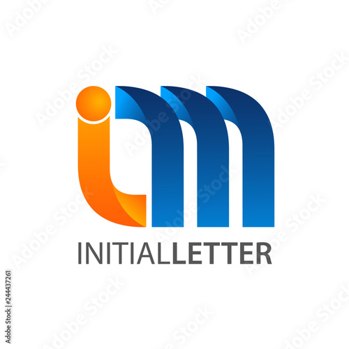 Initial letter im curved logo concept design. Symbol graphic template element