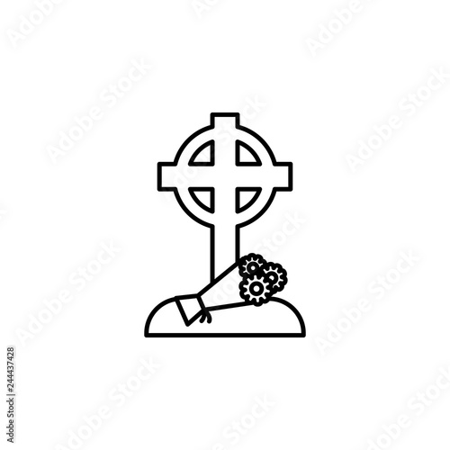 funeral, grave icon. Element of death icon for mobile concept and web apps. Detailed funeral, grave icon can be used for web and mobile