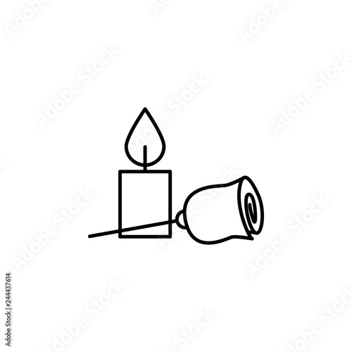funeral, flower, candle icon. Element of death icon for mobile concept and web apps. Detailed funeral, flower, candle icon can be used for web and mobile