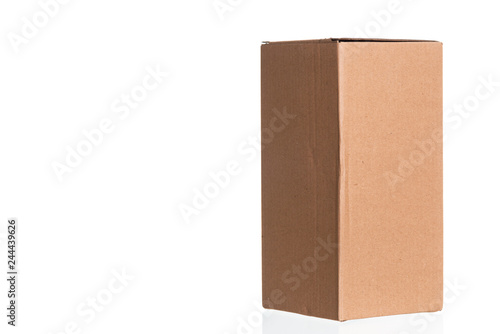 Empty cardboard box isolated on white