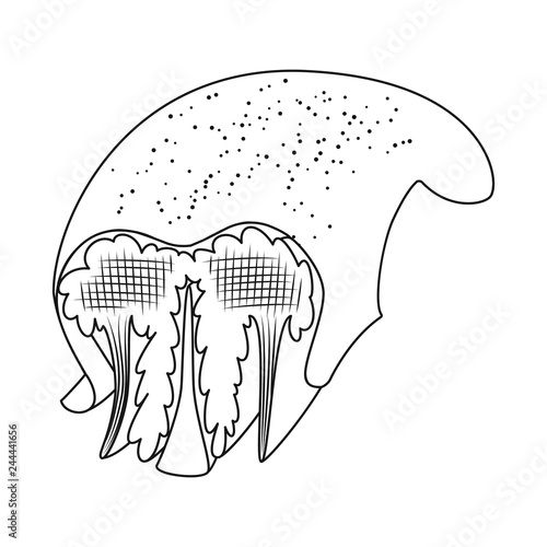 Isolated object of muscle and cells logo. Collection of muscle and anatomy stock vector illustration.