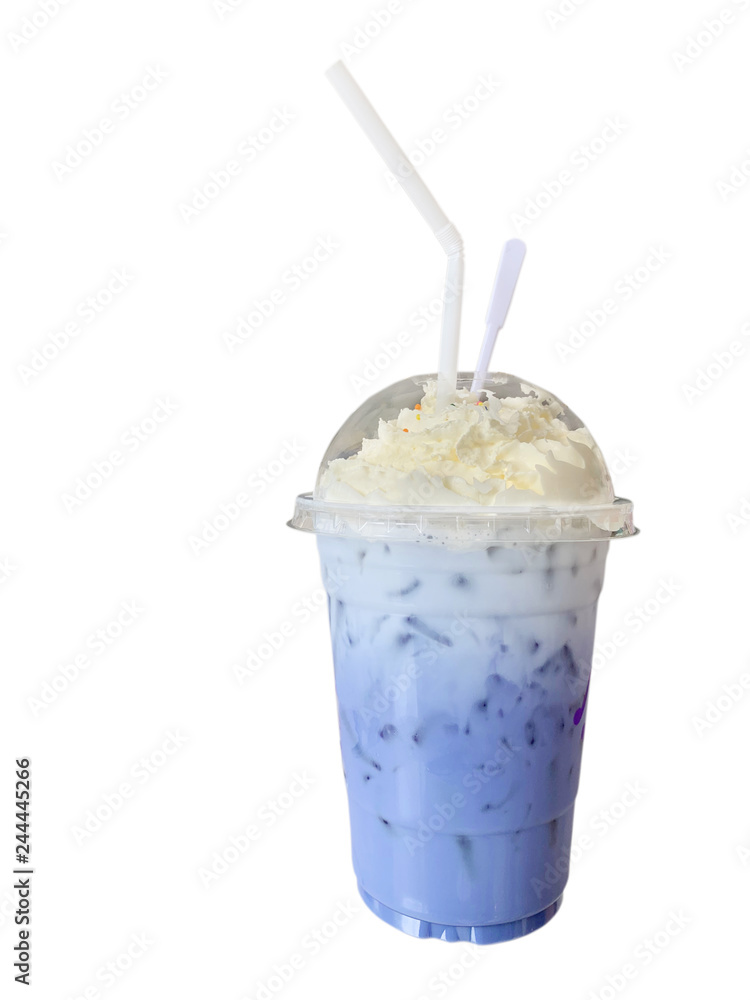 healthy purple herbal juice in plastic cup on white isolated background healthy purple herbal juice in plastic cup on white isolated background