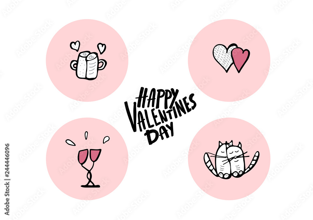 Happy Valentines Day card. Vector illustration. Happy Valentines Day card. Vector illustration.