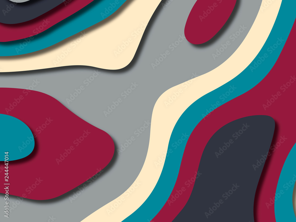 Obraz premium 3D abstract background with paper cut shapes.Abstract paper carve template background,for book cover.Paper cut background. Abstract realistic paper decoration for design