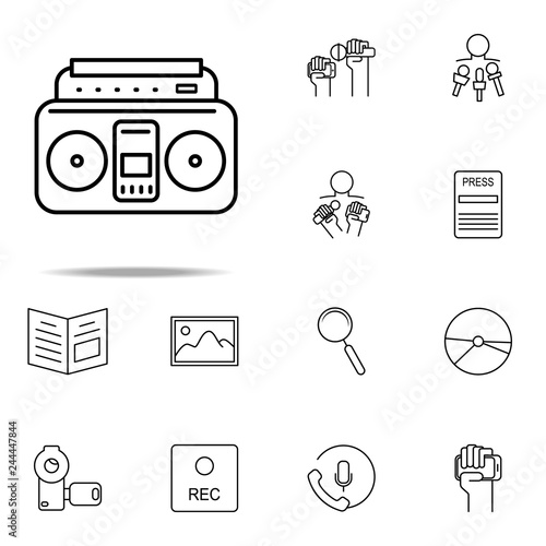 music tape recorder icon. Media, Press icons universal set for web and mobile