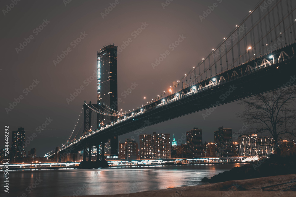 Naklejka premium Empire State Building Skyline Manhattan Bridge