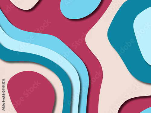 3D abstract background with paper cut shapes.Abstract paper carve template background,for book cover.Paper cut background. Abstract realistic paper decoration for design