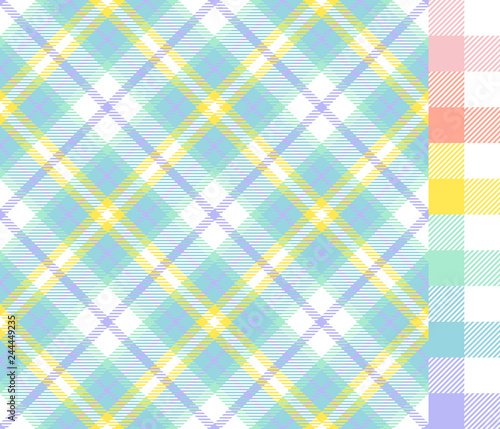Pastel Rainbow Tartan Plaid...
