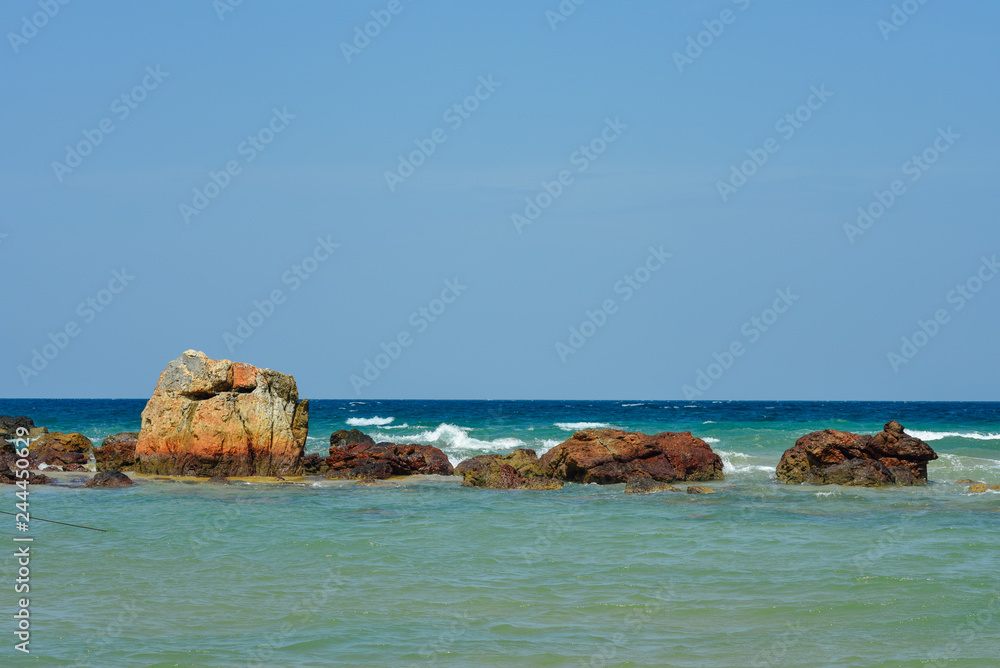 Seascape, rocks formation.