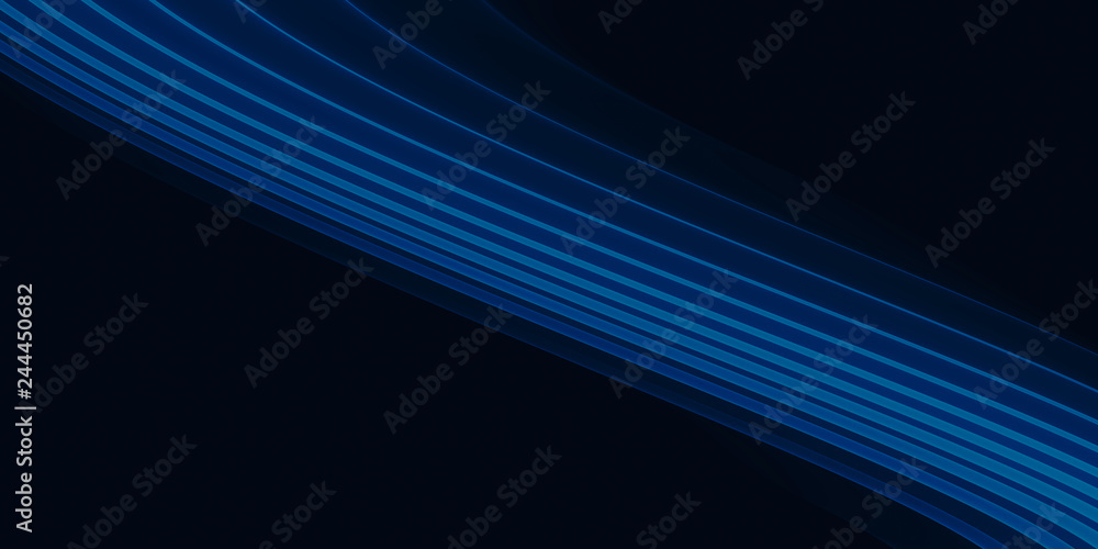 Abstract blue curved lines on black background Abstract blue curved lines on black background