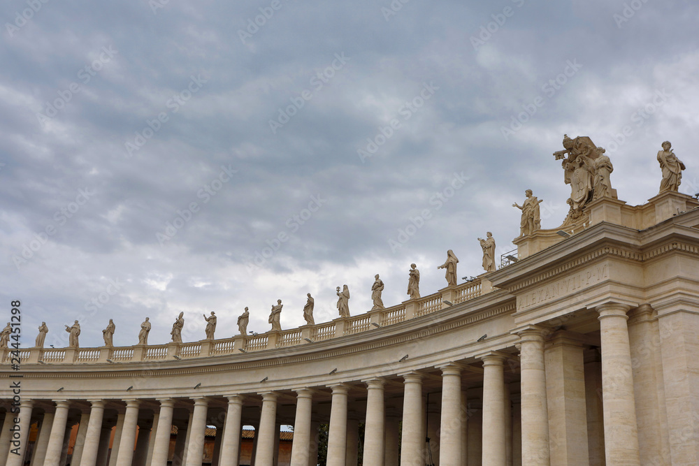 Statues of Saints on the Colonnades of St. Peter's Square