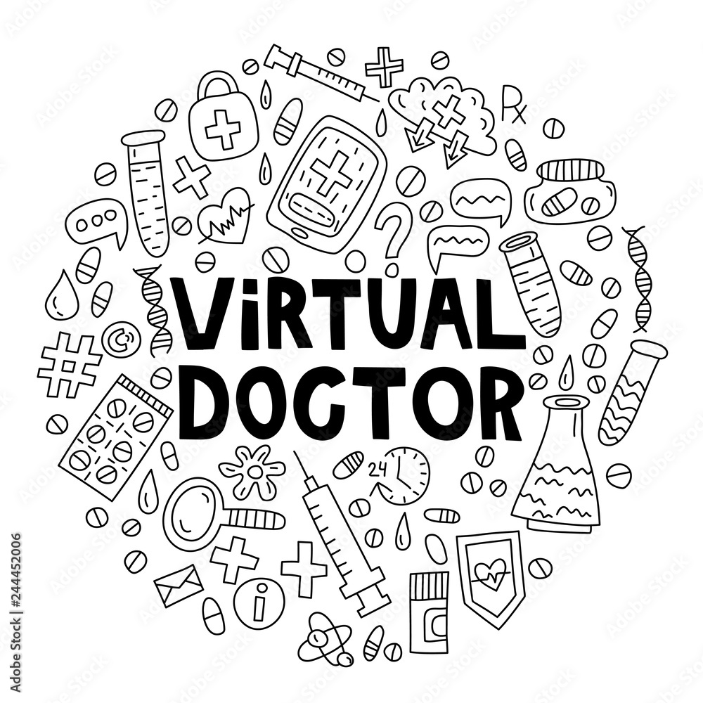 Virtual doctor vector illustration