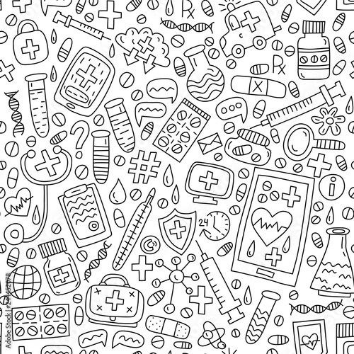 Online doctor seamless pattern