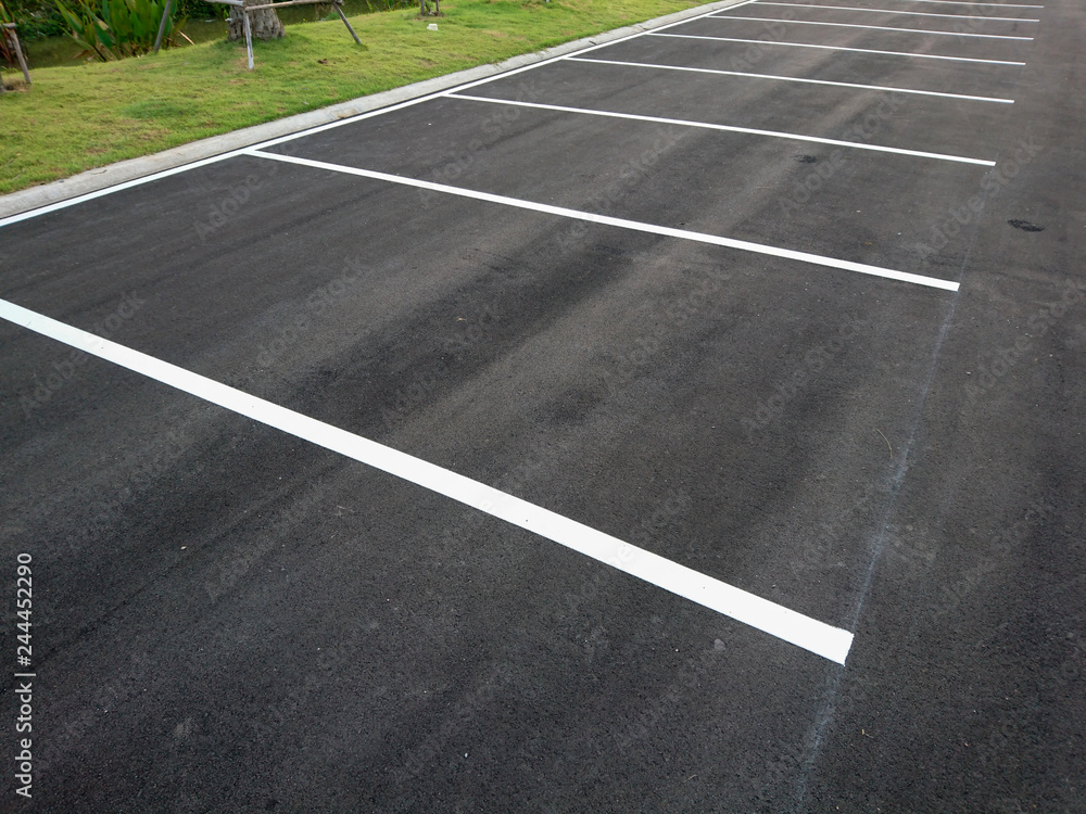 Empty parking with white marking line