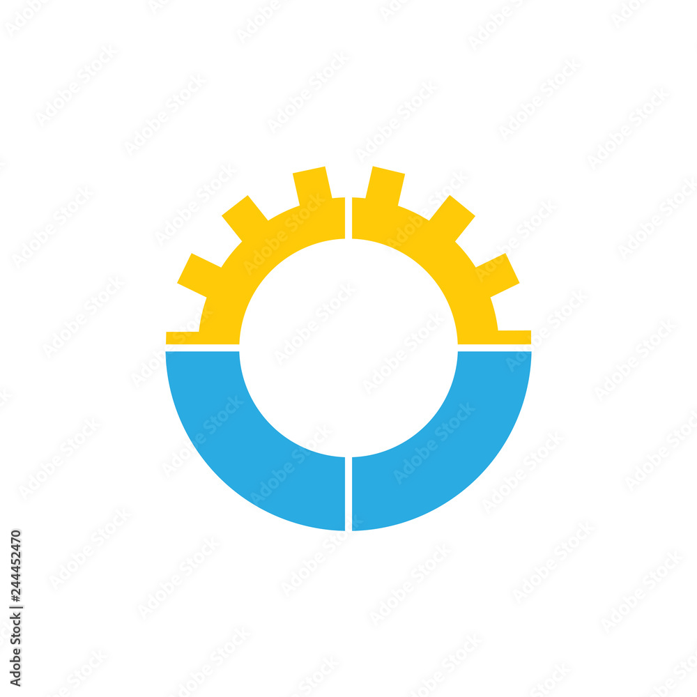 natural industry sun cog and ocean logo vector natural industry sun cog and ocean logo vector