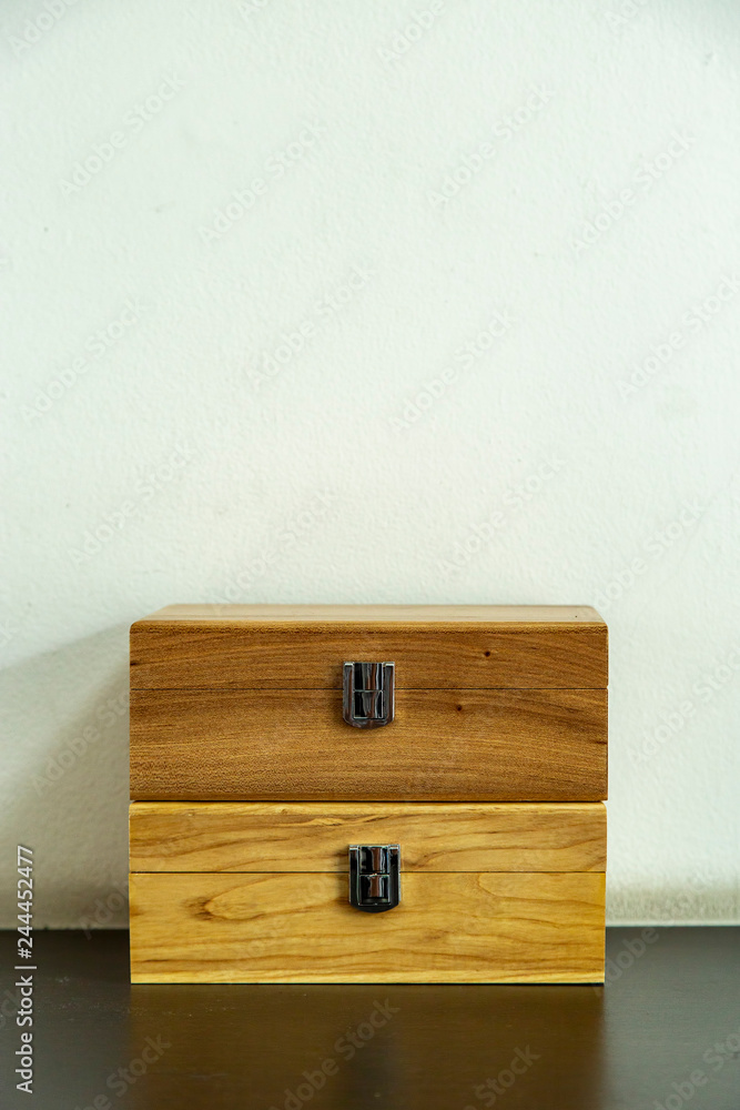 wood box on table wood box on table