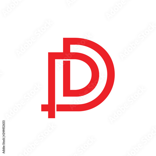 letters pd linked overlapping logo vector