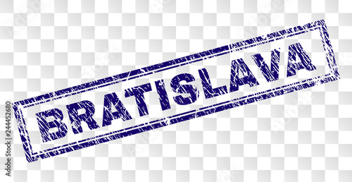 Photography BRATISLAVA stamp seal watermark with rubber print style and double framed rectangle shape