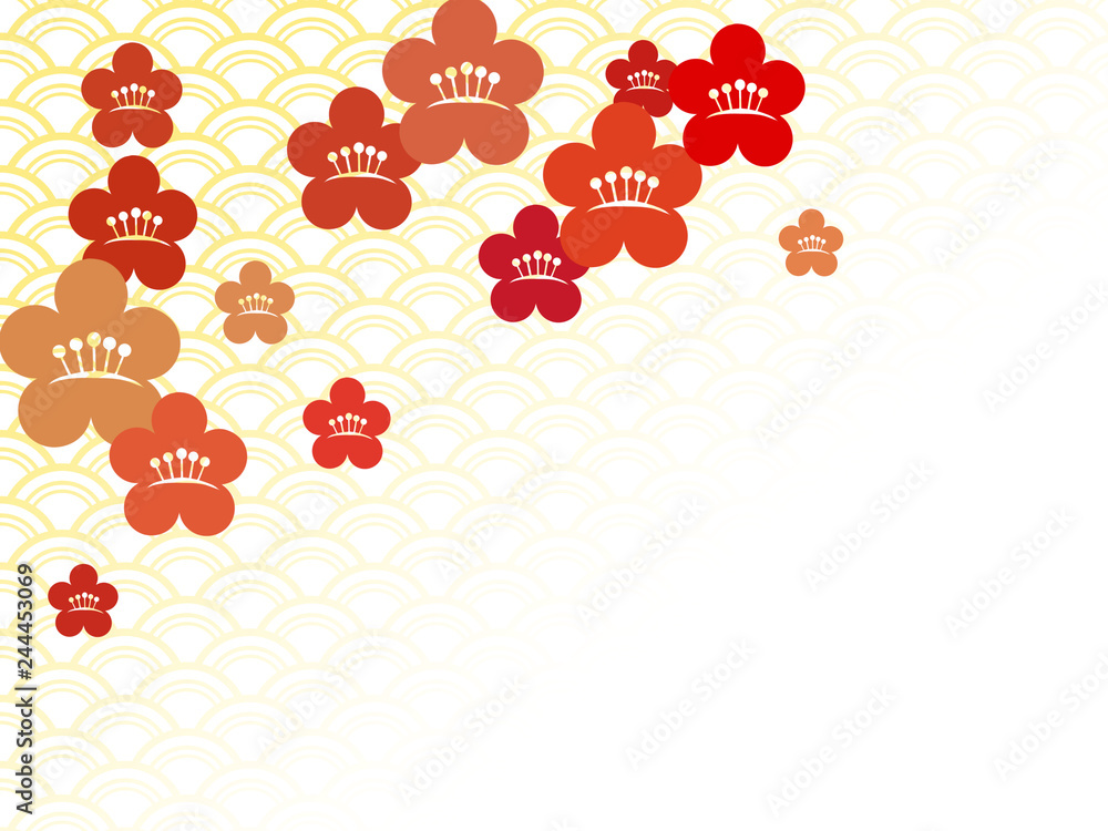 梅うめウメ花春和の背景和柄背景stock Illustration Adobe Stock