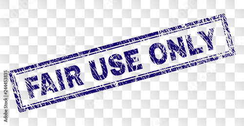 FAIR USE ONLY stamp seal imprint with rubber print style and double framed rectangle shape. Stamp is placed on a transparent background.