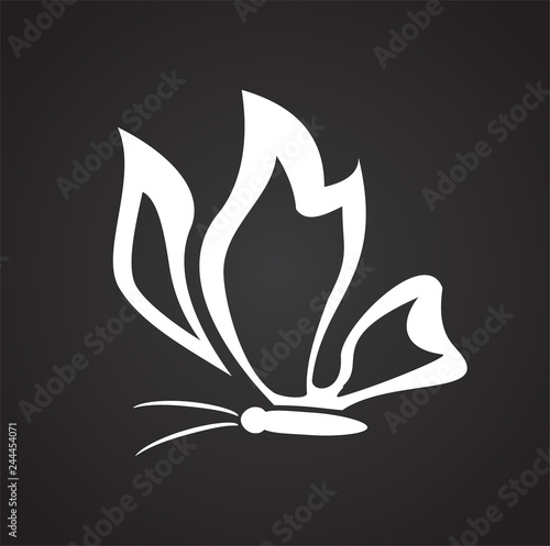 Butterfly icon on black background for graphic and web design, Modern simple vector sign. Internet concept. Trendy symbol for website design web button or mobile app