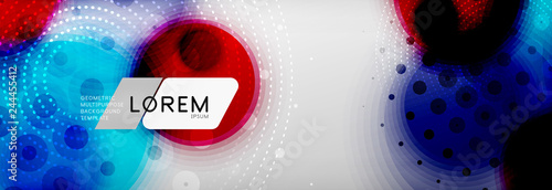 Background abstract - blurred dotted color circle shape, techno bubbles